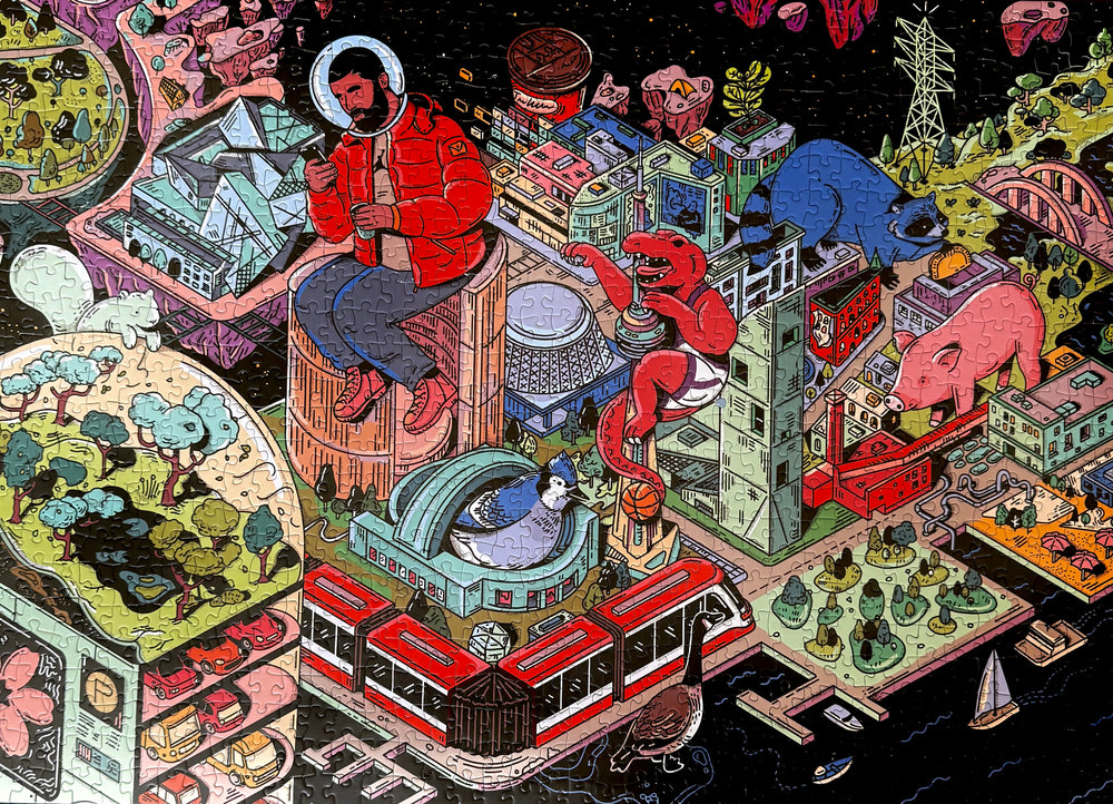 Space Jam Toronto | 1000-piece Puzzle for Adults | Artwork by Kathleen Fu