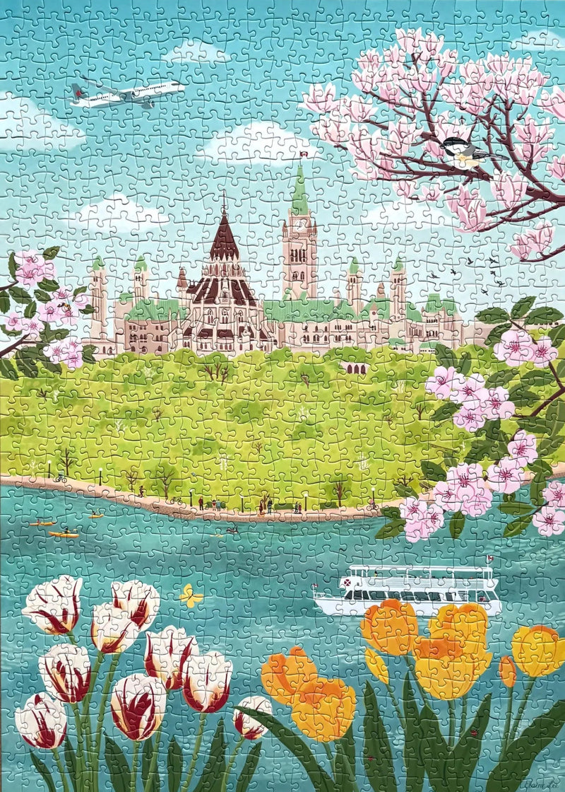 Ottawa in Bloom | 1,000-Piece Puzzle for Adults | Artwork by Elaine Lee