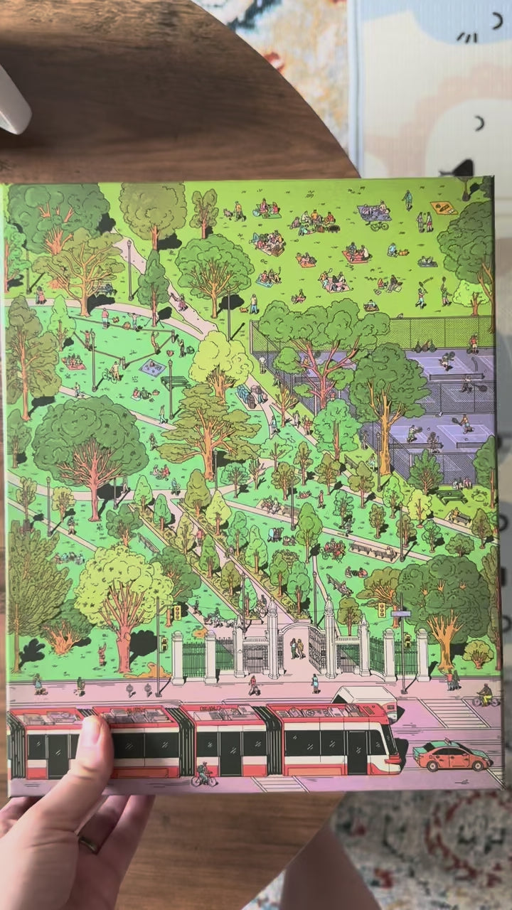Trinity Bellwoods Toronto jigsaw puzzle collection featuring the Summer, Fall and Winter editions by Mango Puzzles