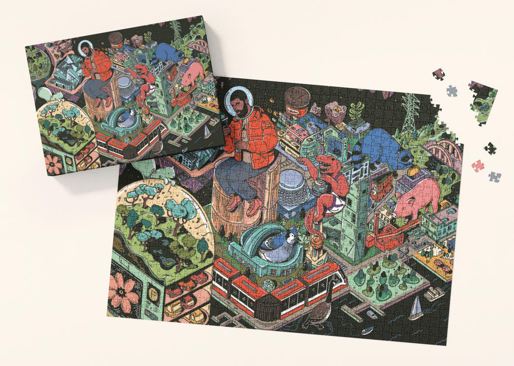 Space Jam Toronto | 1000-piece Puzzle for Adults | Artwork by Kathleen Fu