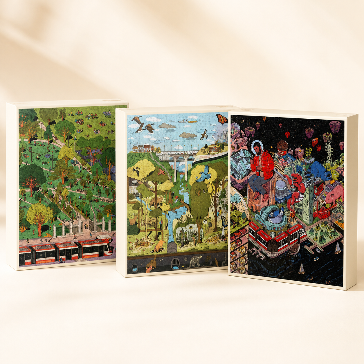 Toronto Icons Set with Trinity Bellwoods, The Ravine, and Space Jam Toronto puzzles